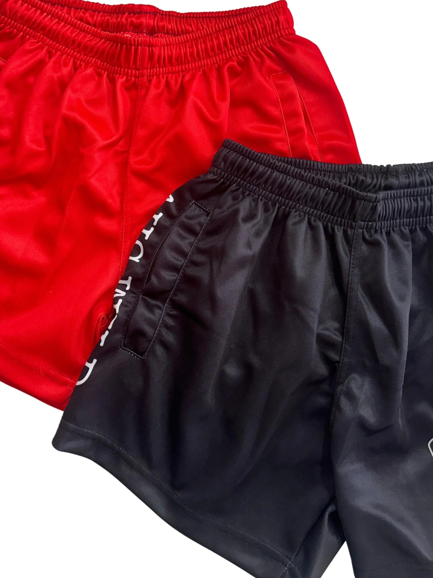 Cobar Kids Footy Shorts - Red Aus Wild Clothing Co