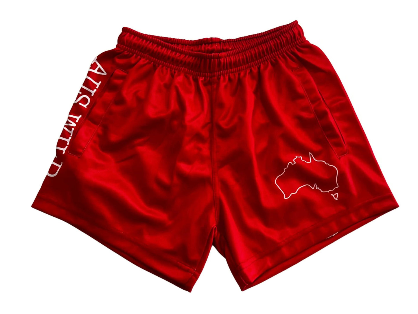 Cobar Kids Footy Shorts - Red Aus Wild Clothing Co