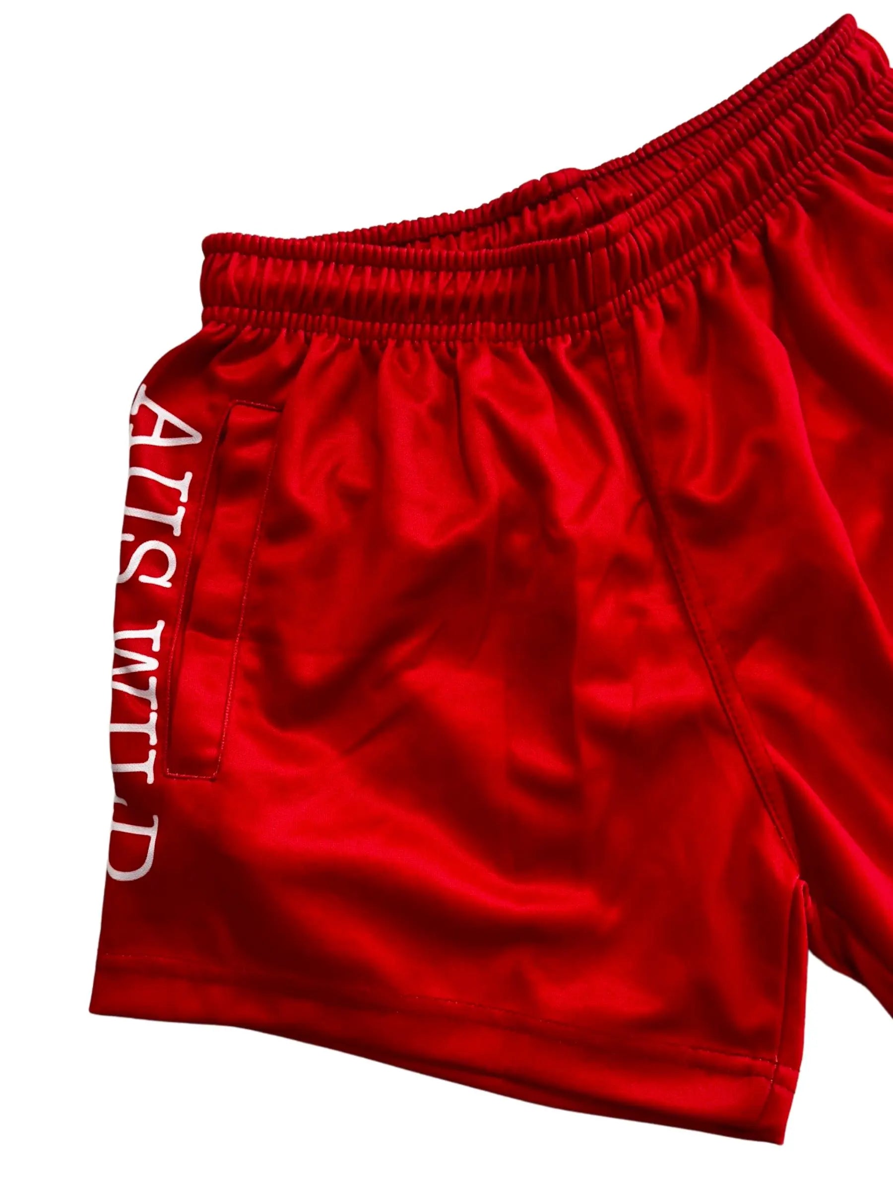 Cobar Kids Footy Shorts - Red Aus Wild Clothing Co