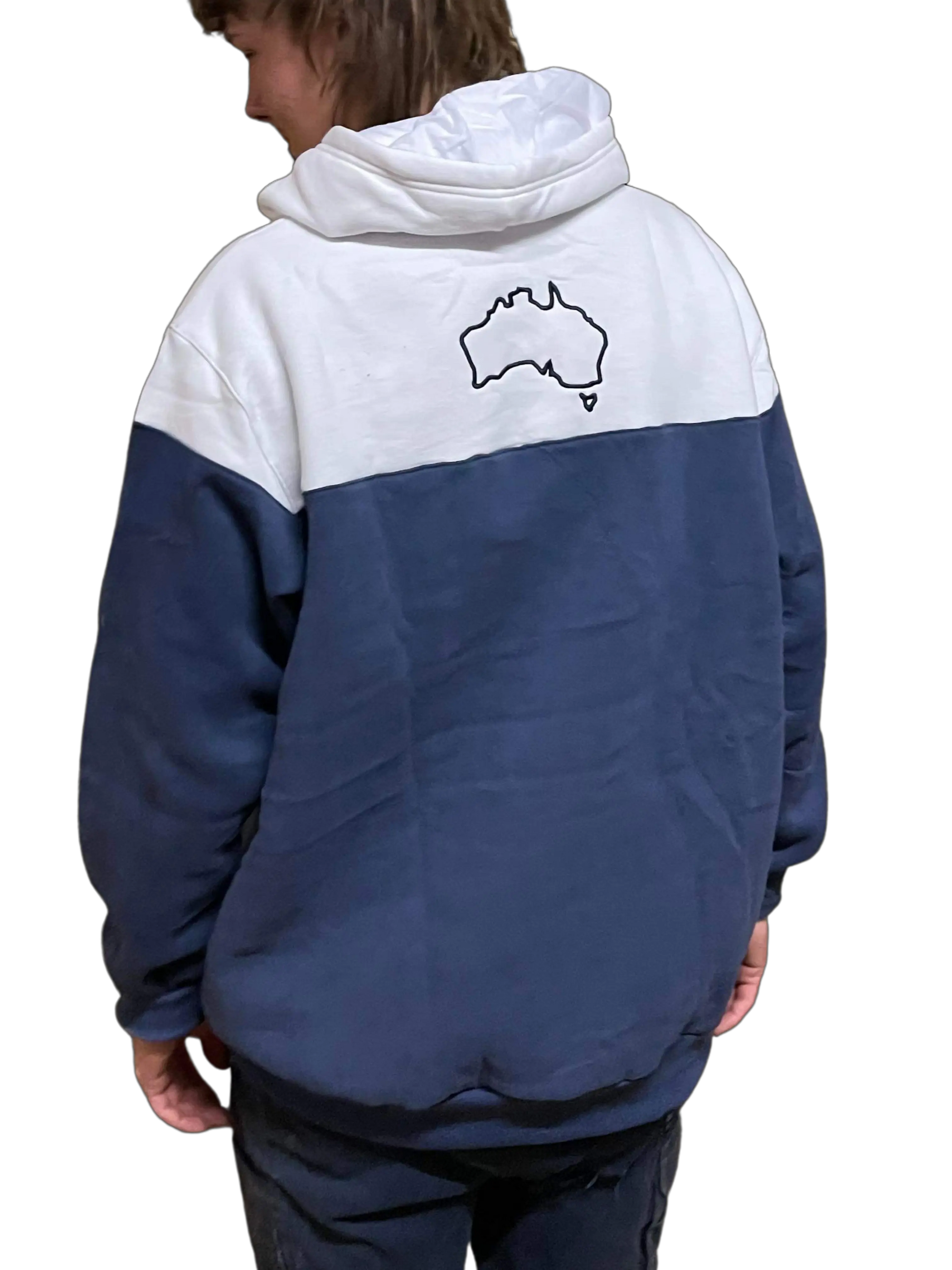 Contrast Hoodie - Navy Aus Wild Clothing Co