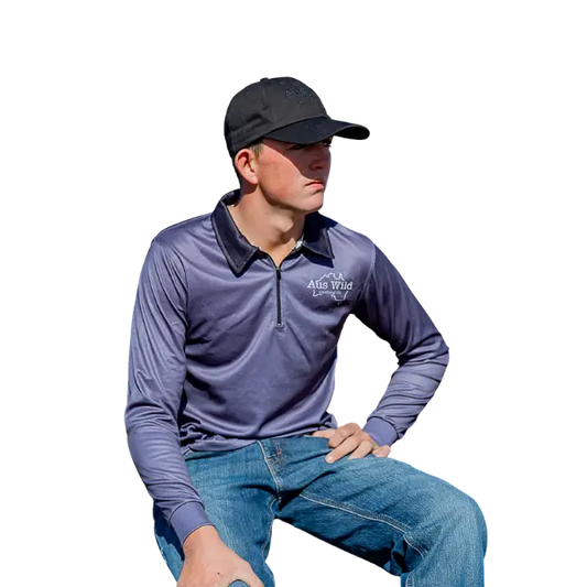 Cordillo Fishing Jersey - Charcoal Aus Wild Clothing Co