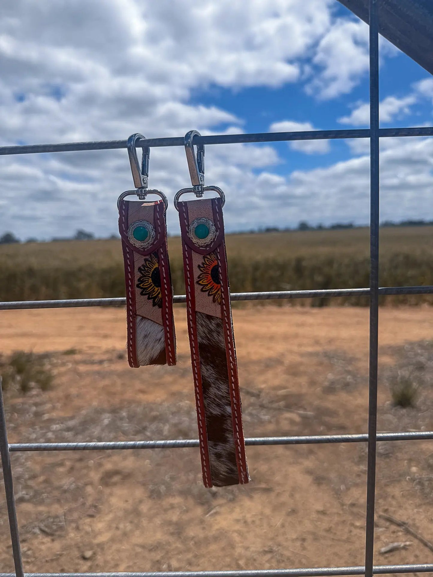 Cowhide Sun Keyring Aus Wild Clothing Co