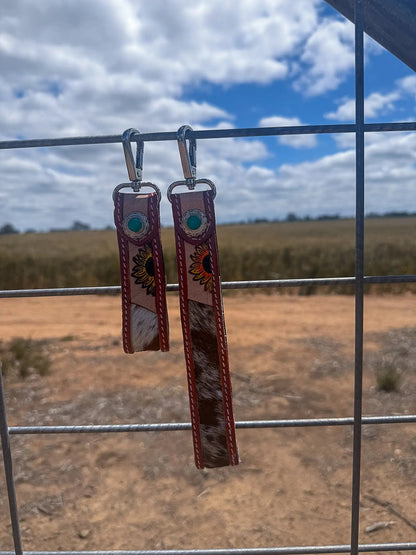Cowhide Sun Keyring Aus Wild Clothing Co