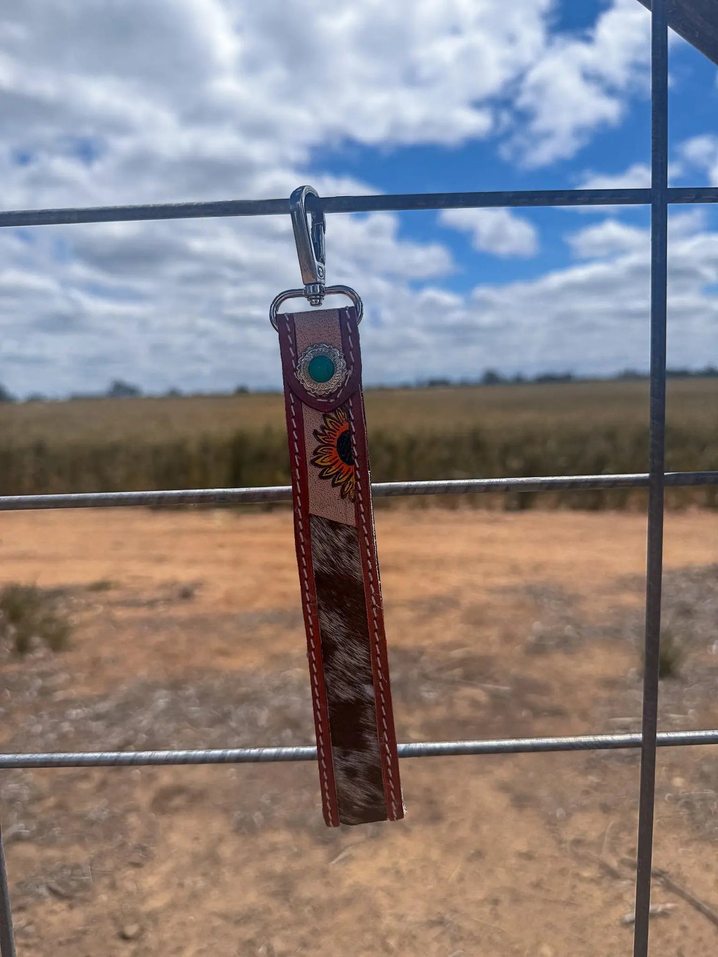 Cowhide Sun Keyring Aus Wild Clothing Co