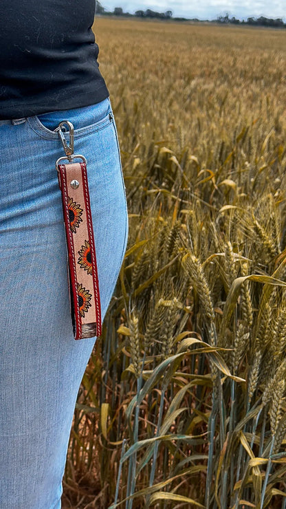 Cowhide Sun Keyring Aus Wild Clothing Co