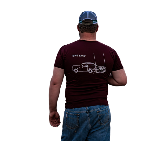 Deni "BNS Living" T-Shirt Burgundy Aus Wild Clothing Co