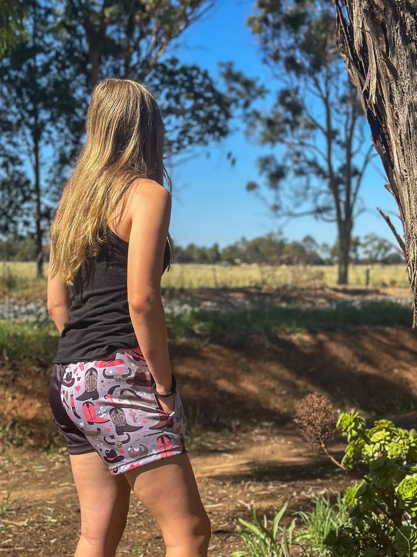 Eucla Footy Shorts - Black Aus Wild Clothing Co