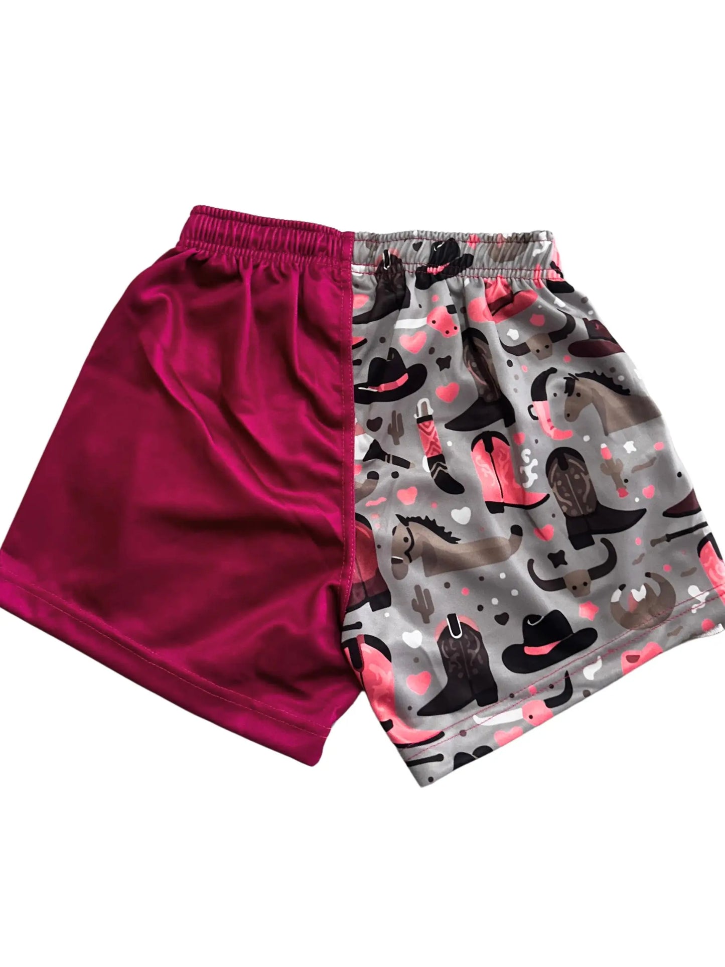 Eucla Kids Footy Shorts - Magenta Aus Wild Clothing Co