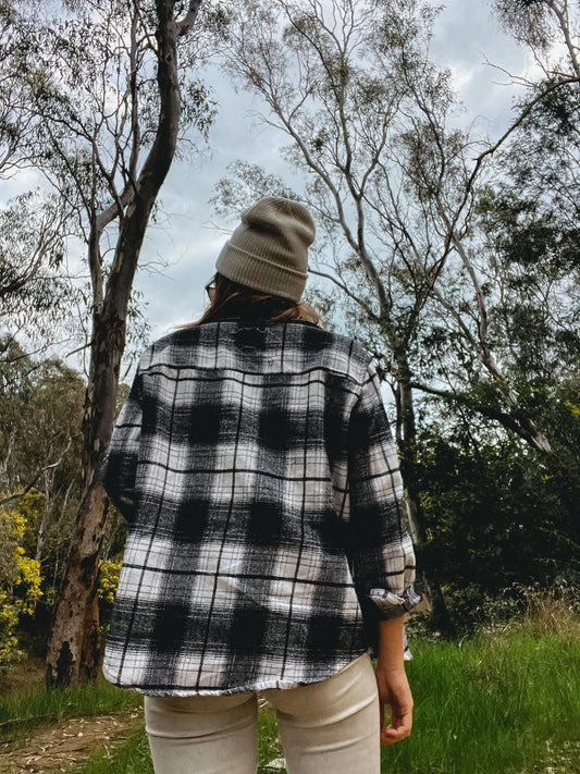 High Country Flanny - Black Aus Wild Clothing Co