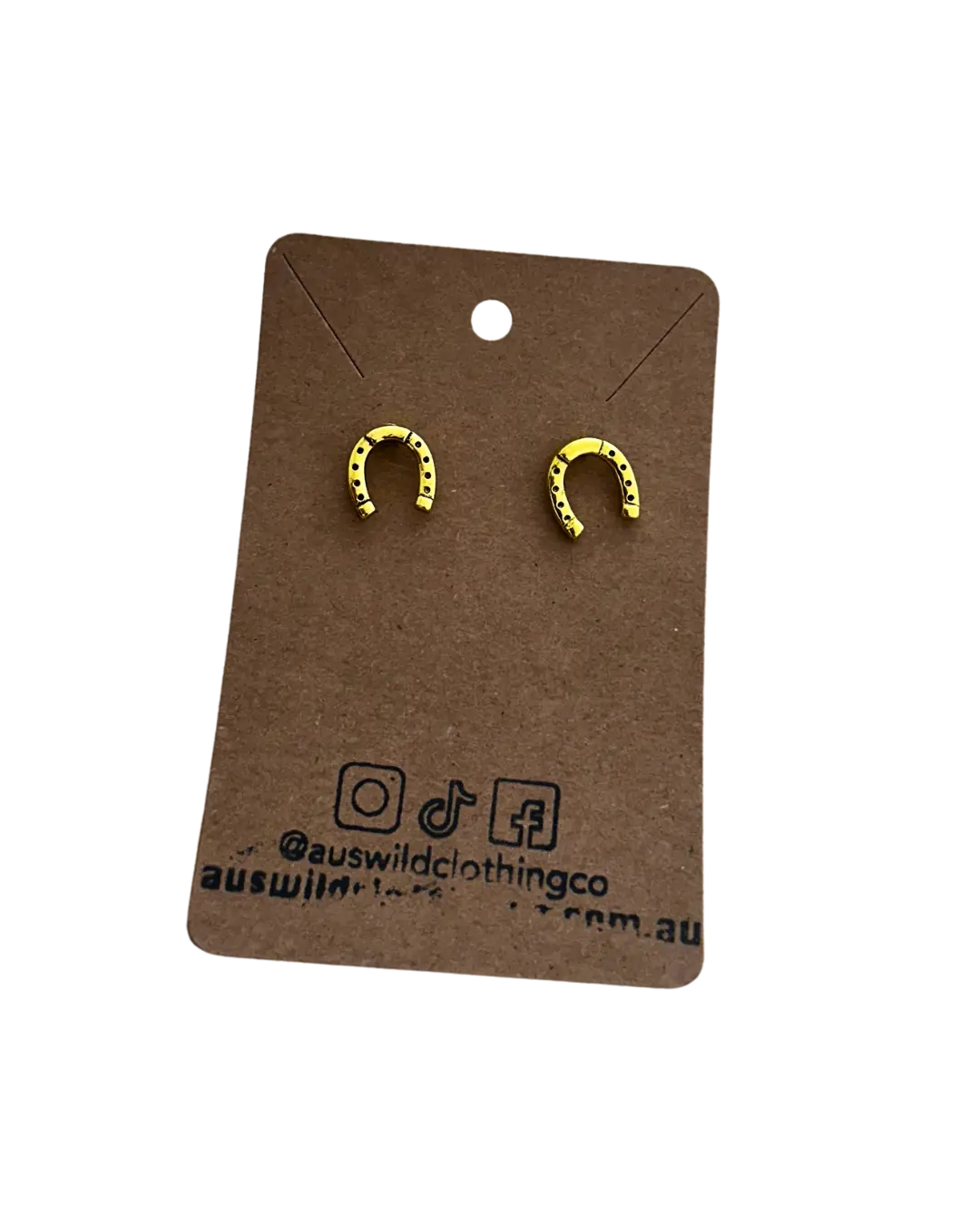Horseshoe Stud Earrings by Aus Wild Clothing Co