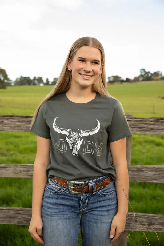 Howdy Longhorn Tee Aus Wild Clothing Co