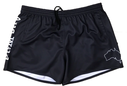 Kids Footy Shorts - Black Aus Wild Clothing Co