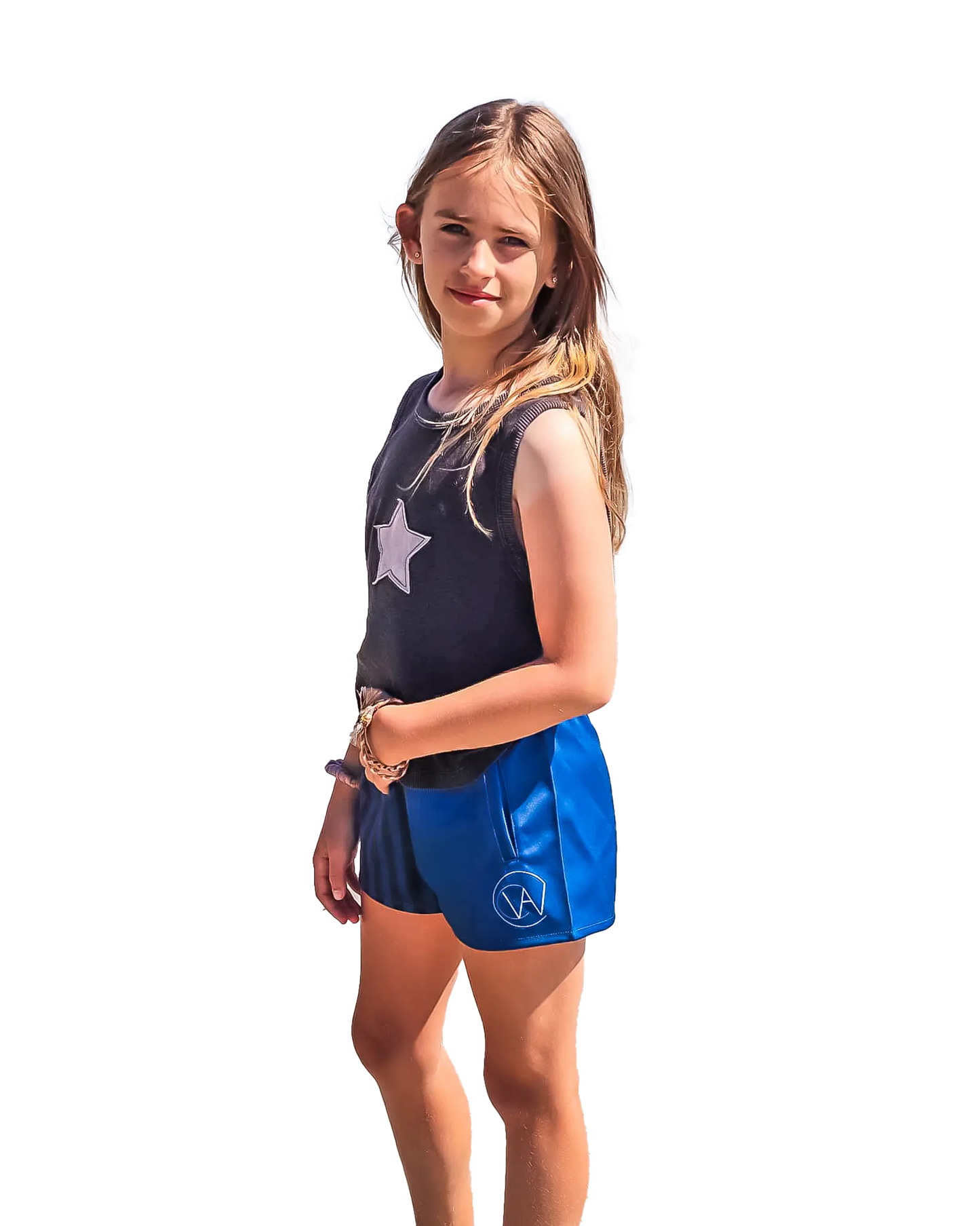 Kids Gunbower Footy Shorts - Blue Aus Wild Clothing Co