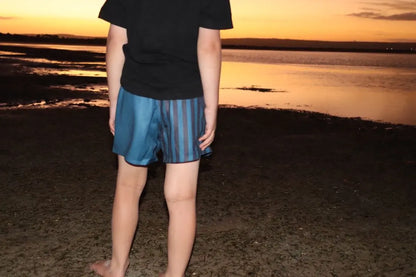 Kids Gunbower Footy Shorts - Blue Aus Wild Clothing Co