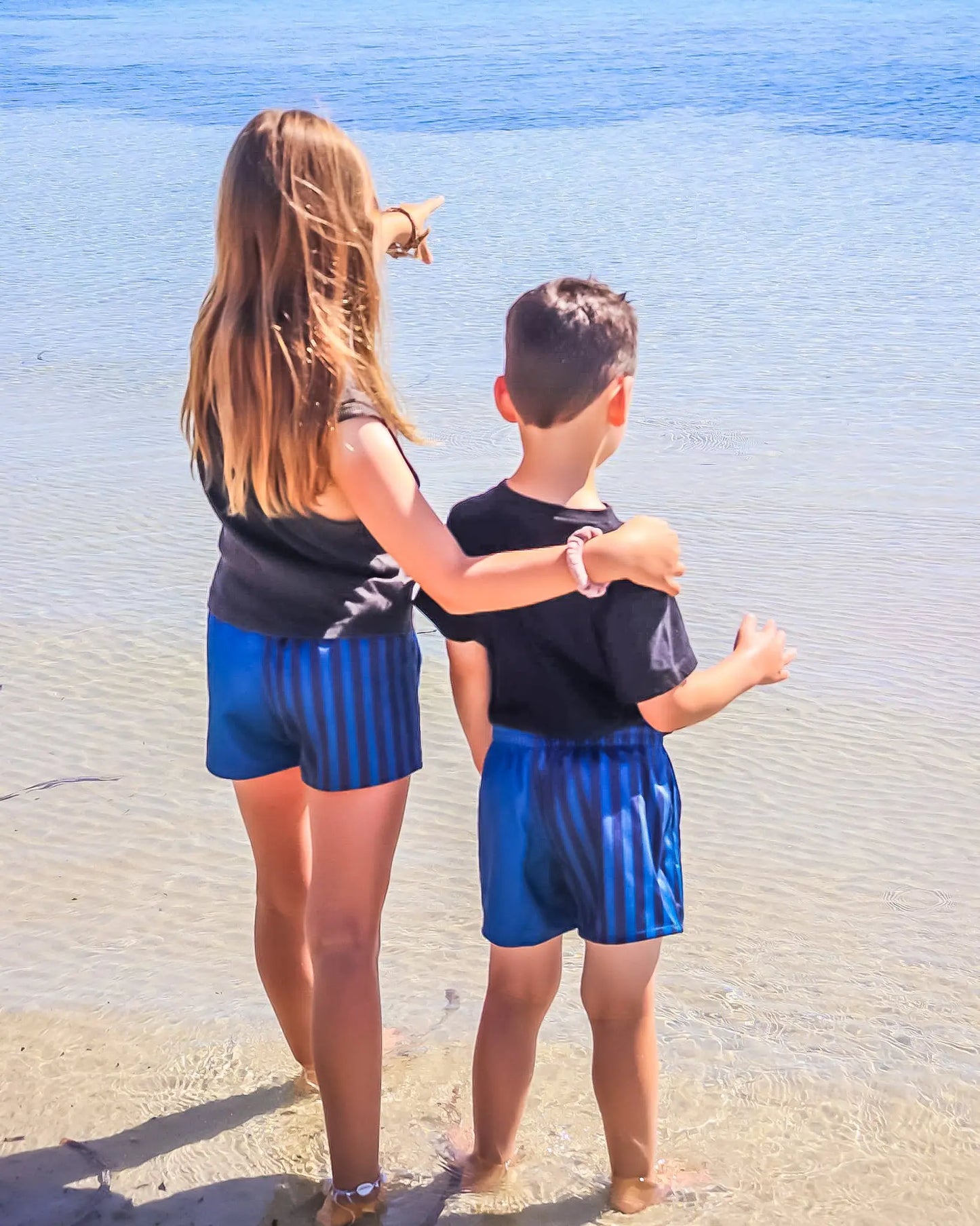 Kids Gunbower Footy Shorts - Blue Aus Wild Clothing Co