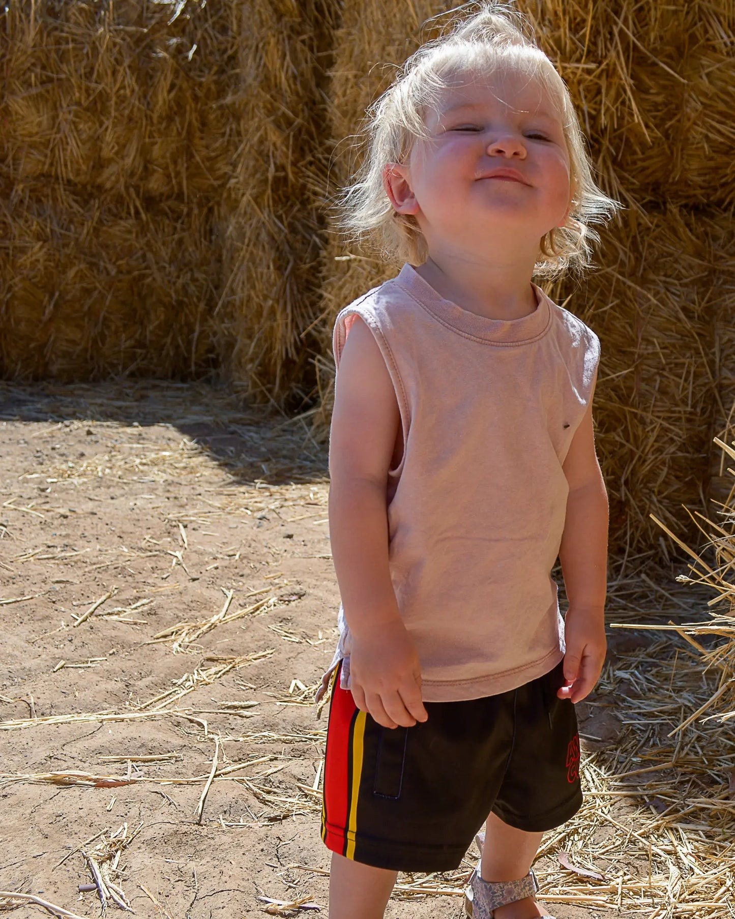 Kids Muttaburra Footy Shorts - Black Aus Wild Clothing Co
