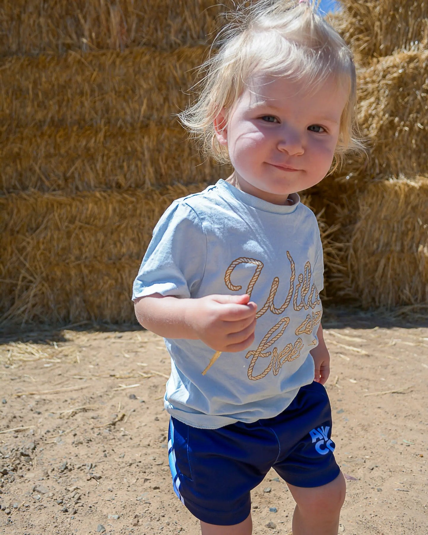 Kids Muttaburra Footy Shorts - Blue Aus Wild Clothing Co