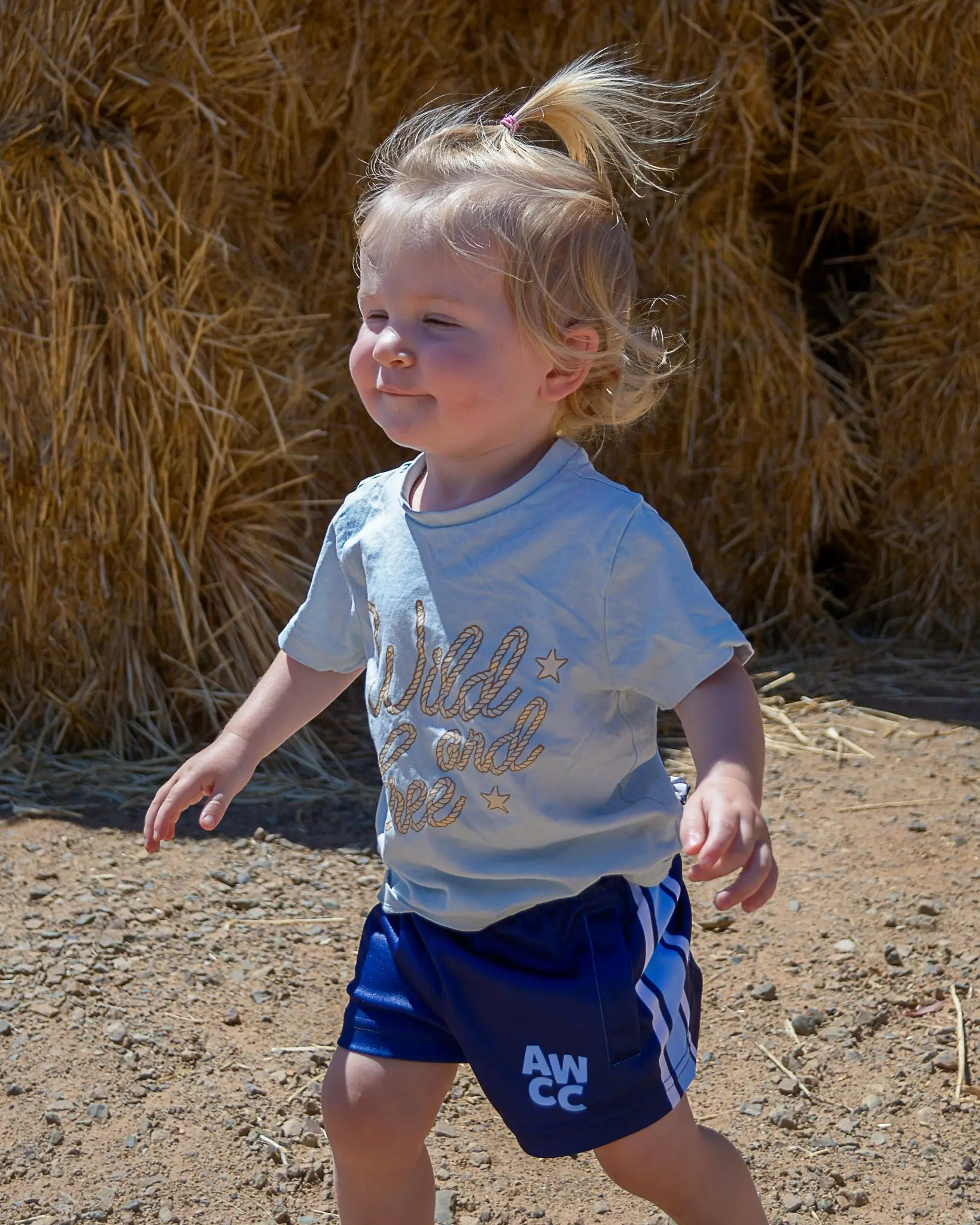 Kids Muttaburra Footy Shorts - Blue Aus Wild Clothing Co