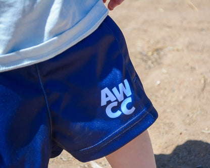 Kids Muttaburra Footy Shorts - Blue Aus Wild Clothing Co