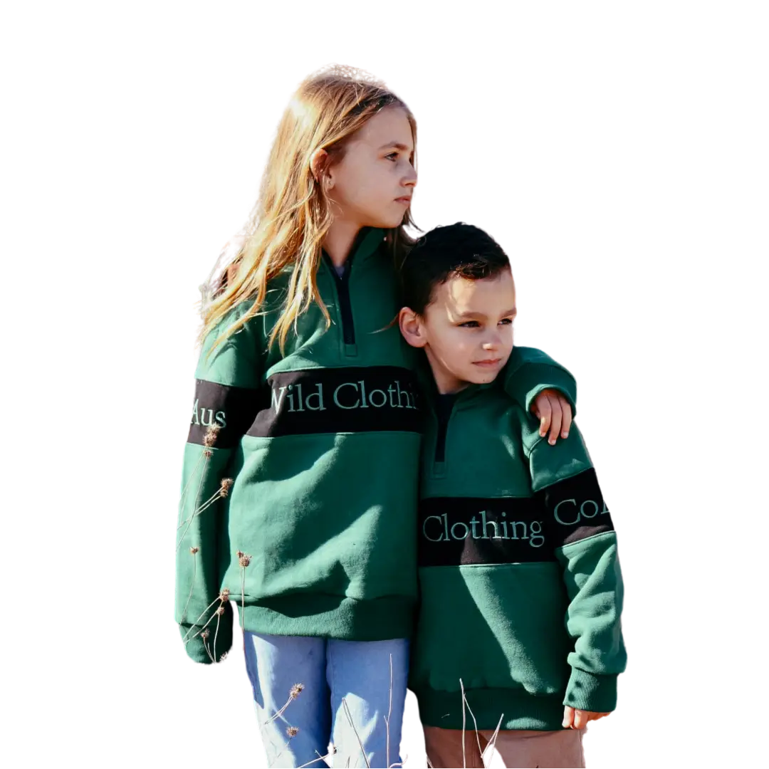 Malanda Kids Half Zip Jumper Aus Wild Clothing Co