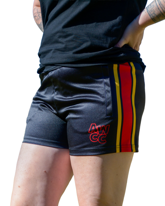 Muttaburra Footy Shorts - Black Aus Wild Clothing Co