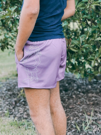 Nyngan Footy Shorts - Purple Aus Wild Clothing Co