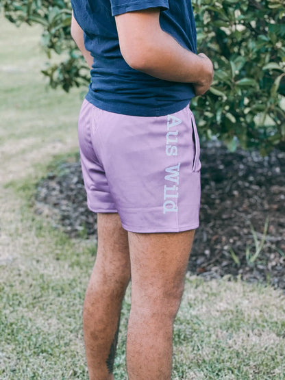 Nyngan Footy Shorts - Purple Aus Wild Clothing Co