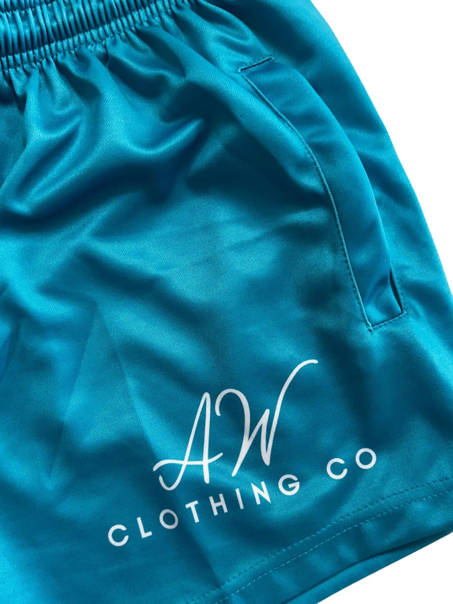 Palmerston Kids Footy Shorts - Turquoise Aus Wild Clothing Co