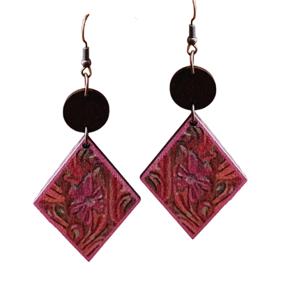 Pink Tooled Earrings Aus Wild Clothing Co