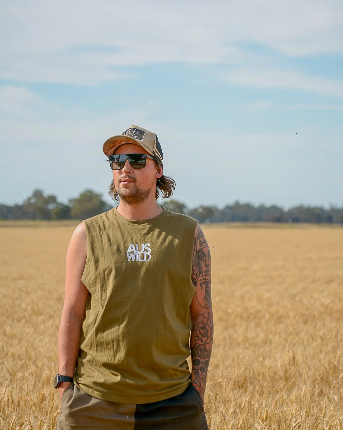 Purnululu Tank - Army Green Aus Wild Clothing Co