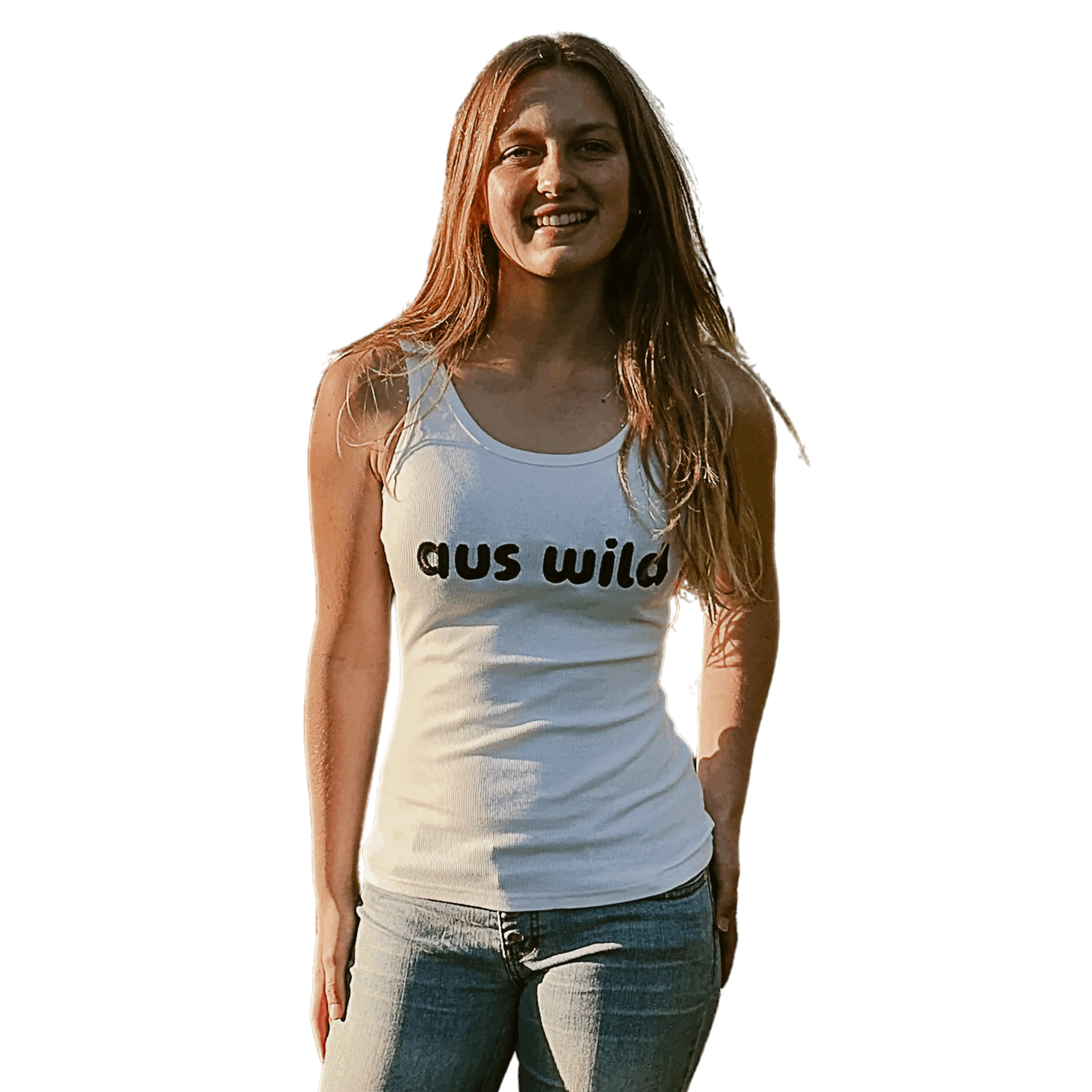 Redcliffe Womens Singlet - White Aus Wild Clothing Co