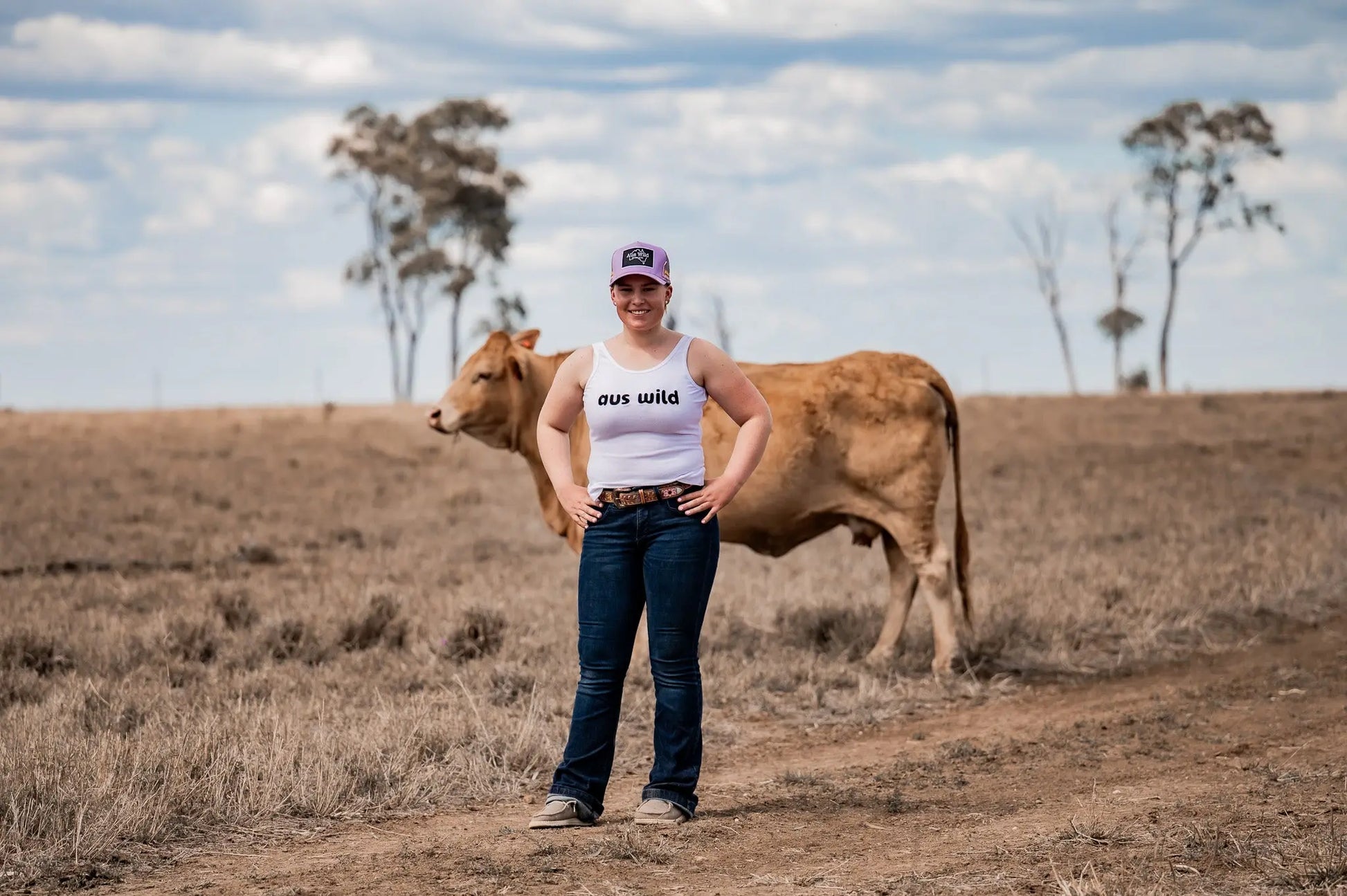 Redcliffe Womens Singlet - White Aus Wild Clothing Co