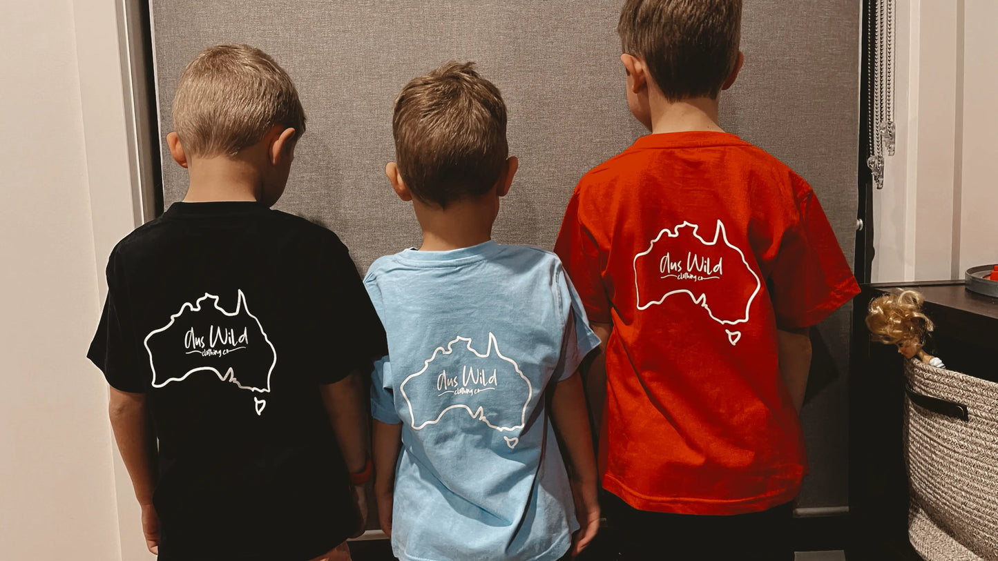 Shepparton Kids T-Shirt - Blue Aus Wild Clothing Co