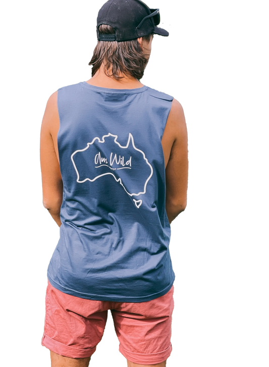 Shepparton Tank - Blue Aus Wild Clothing Co