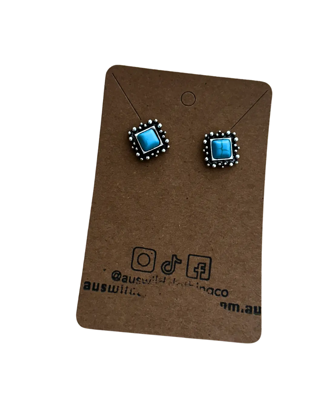 Square Plated Stud Earrings by Aus Wild Clothing Co