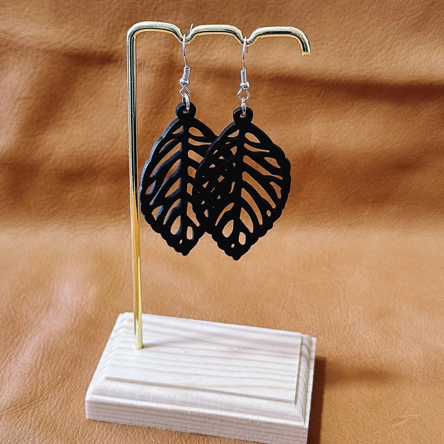 Tan Leaf Dangle Earrings Aus Wild Clothing Co