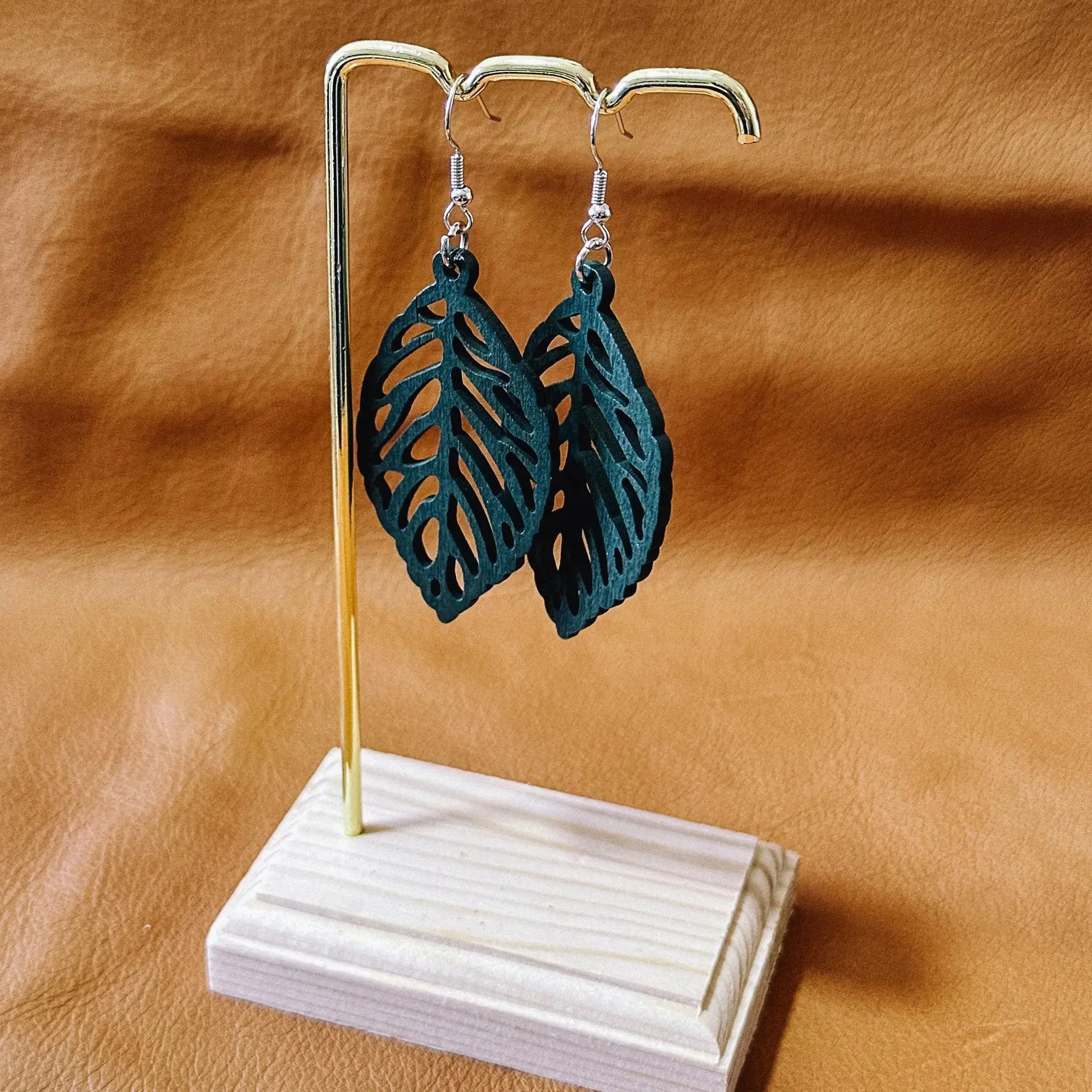 Tan Leaf Dangle Earrings Aus Wild Clothing Co