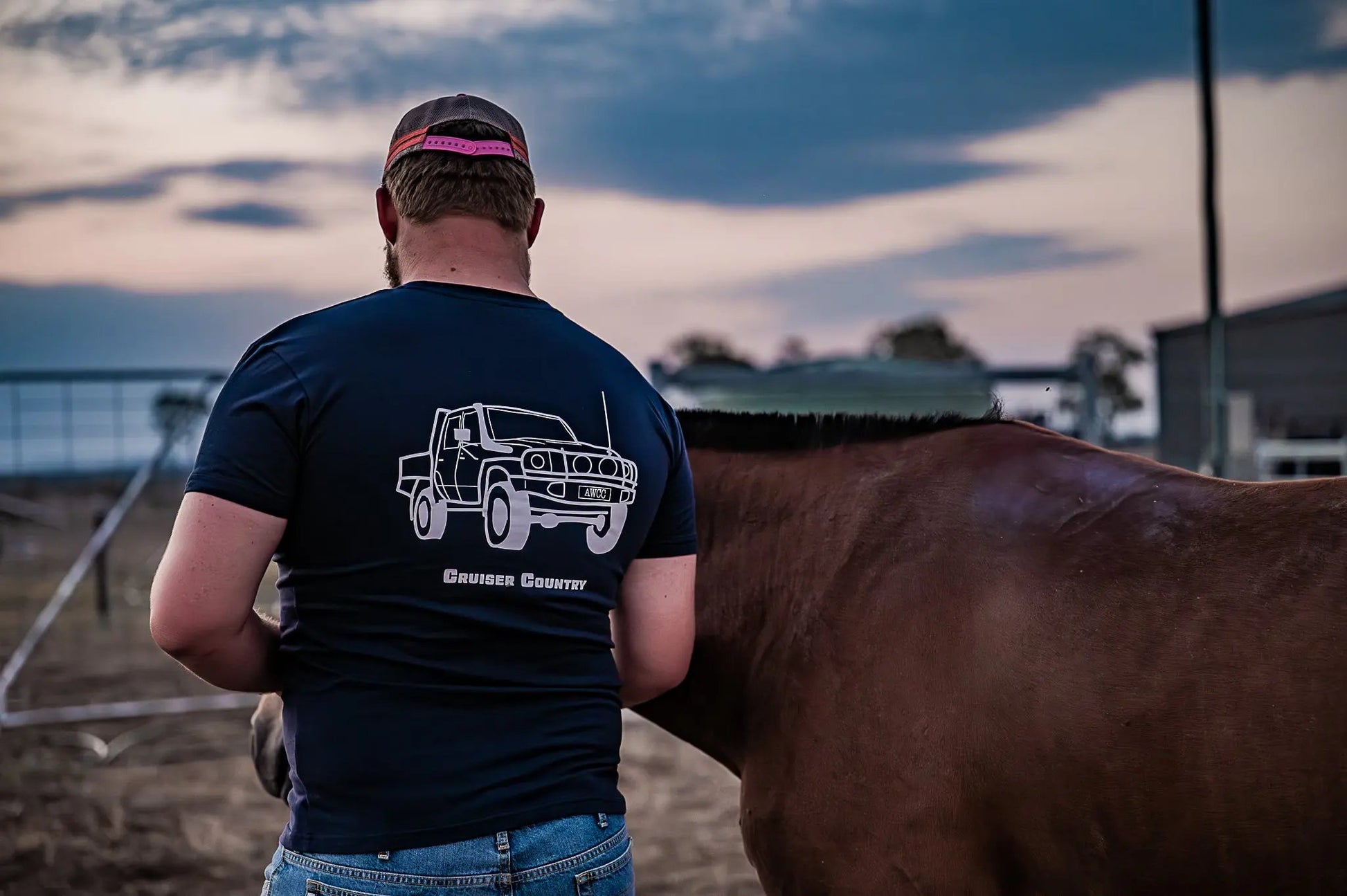 Telegraph T-Shirt - Cruiser Country - Navy Blue Aus Wild Clothing Co