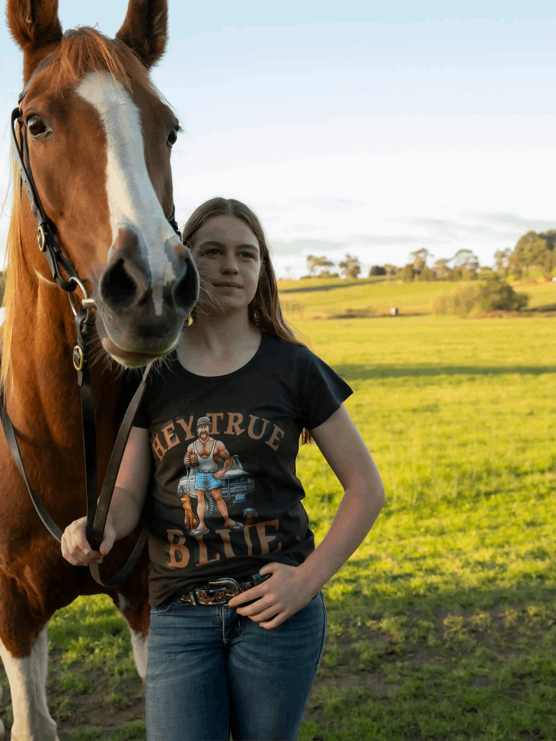 True Blue Fitted Tee Aus Wild Clothing Co