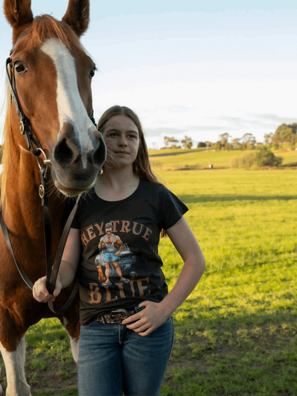 True Blue Fitted Tee Aus Wild Clothing Co