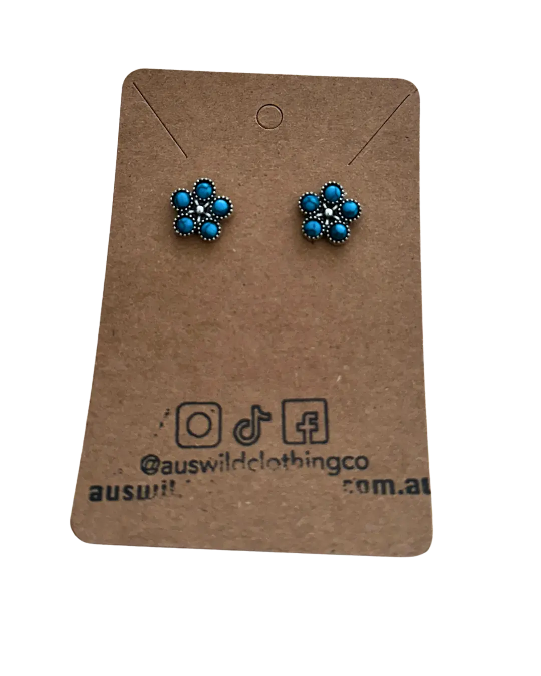 Turquoise Flower Studs Aus Wild Clothing Co