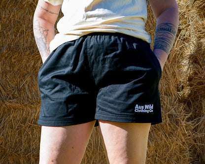 Walgett Rugger Shorts - Black Aus Wild Clothing Co