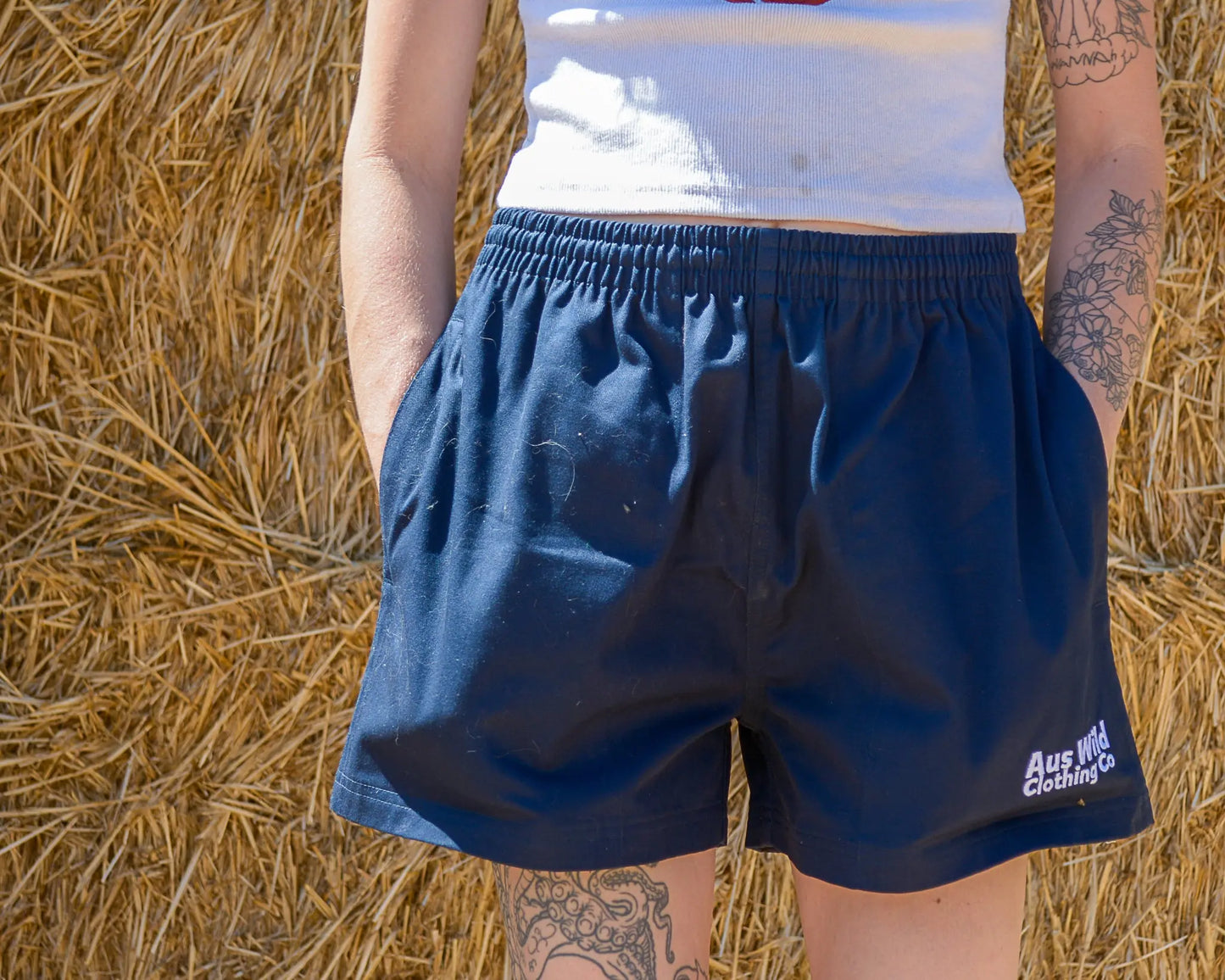 Walgett Rugger Shorts - Blue Aus Wild Clothing Co