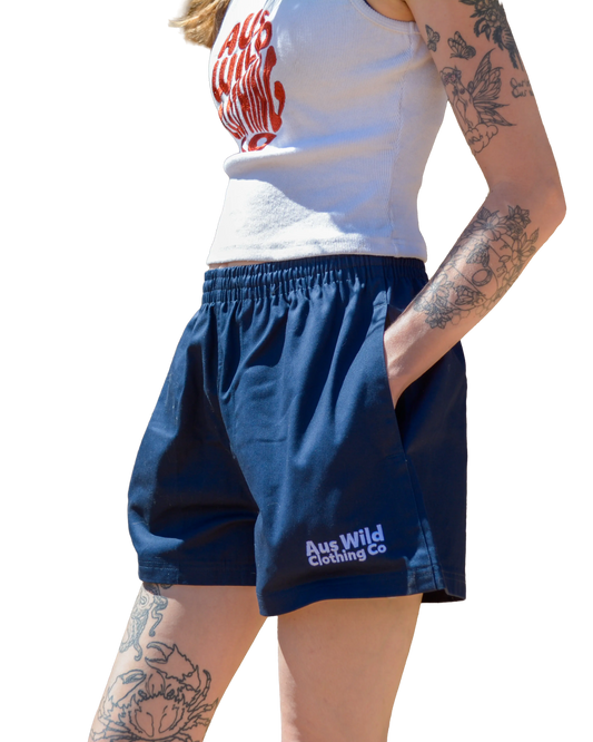 Walgett Rugger Shorts - Blue Aus Wild Clothing Co