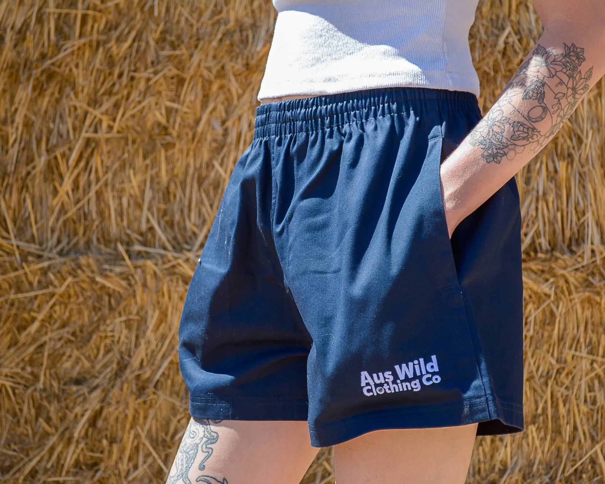 Walgett Rugger Shorts - Blue Aus Wild Clothing Co