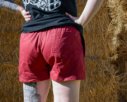 Walgett Rugger Shorts - Burgundy Aus Wild Clothing Co