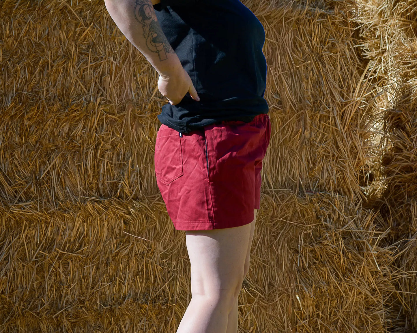 Walgett Rugger Shorts - Burgundy Aus Wild Clothing Co