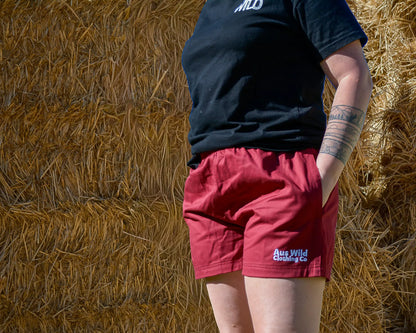 Walgett Rugger Shorts - Burgundy Aus Wild Clothing Co