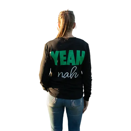 Yeah Nah Longsleeve TShirt Aus Wild Clothing Co