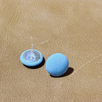 Baby Blue Button Studs